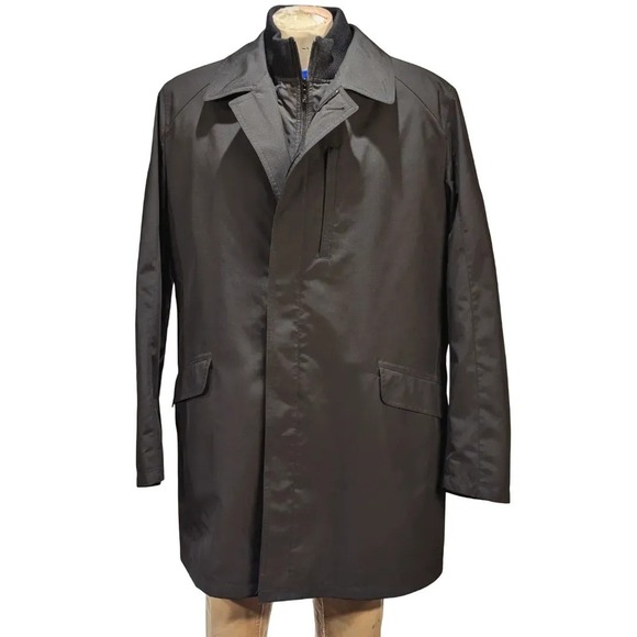 SANYO Other - VTG Sanyo Men's Black Trench Coat with Button-Out Liner Size 2XL EUC